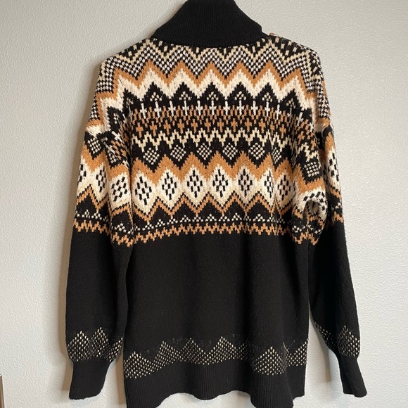 LOFT Fair Isle Half Zip Tunic Sweater - Picture 5 of 10